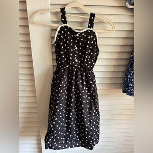 New Black Heart Print Dress with Matching Bag